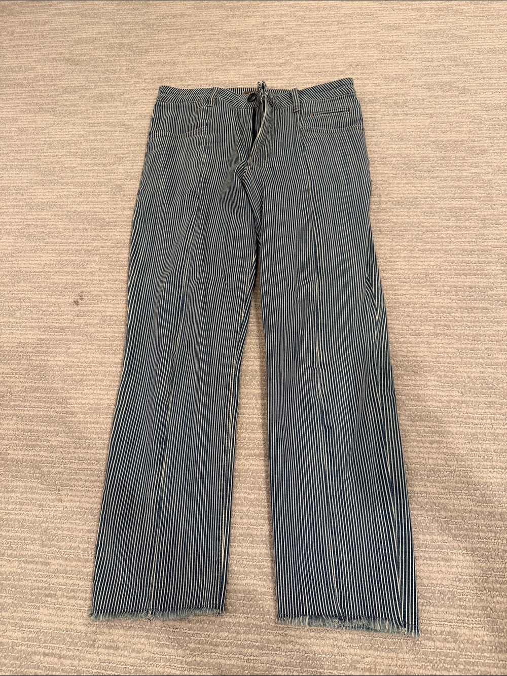 Kut from the Kloth Striped Reese Highrise Ankle Straight Leg Jeans